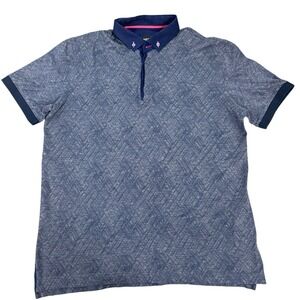 Maceoo Polo Mozartmaze Geometric Blue Cotton Men  Slim Fit L Country Club